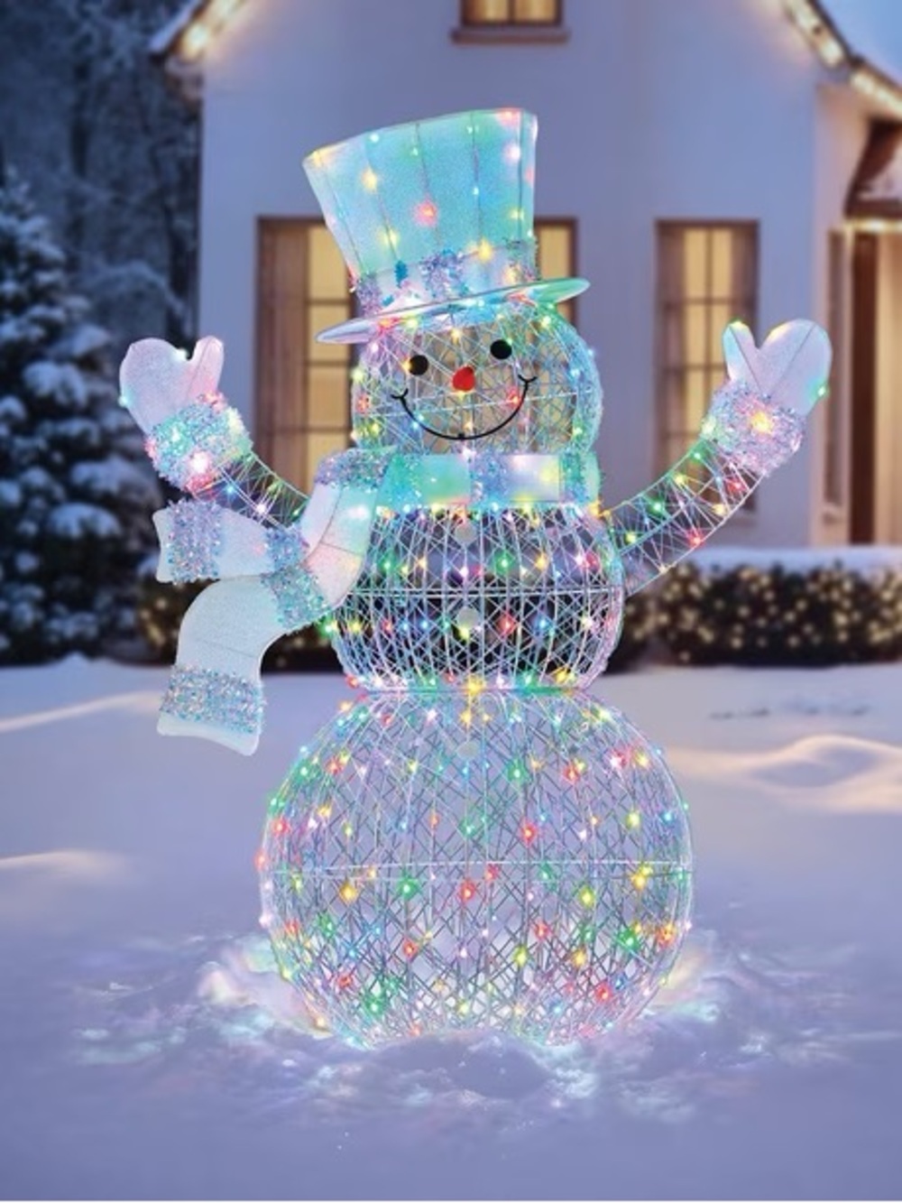 5' Pre-Lit Color Changing Snowman